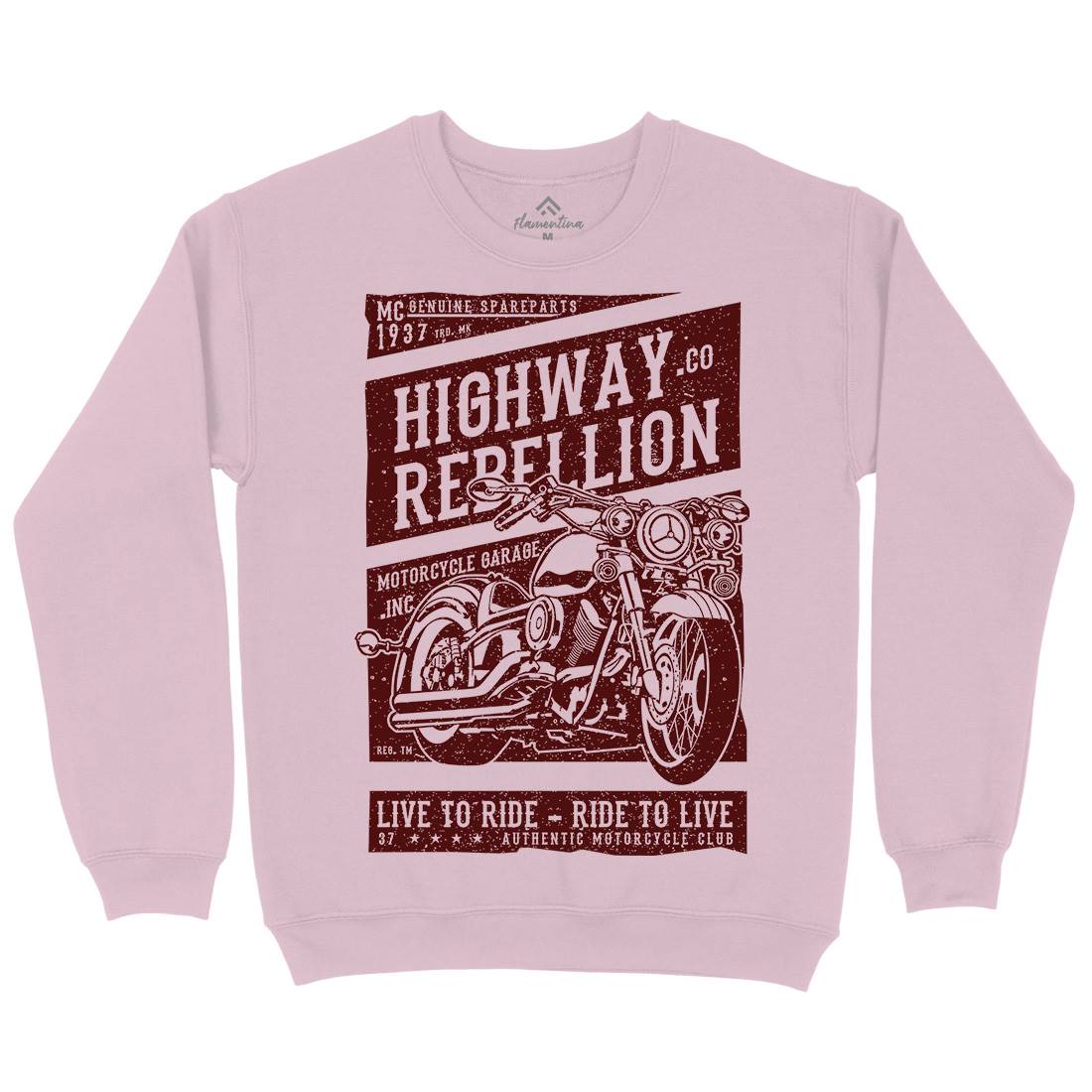 Highway Rebellion Kids Crew Neck Sweatshirt Motorcycles A683