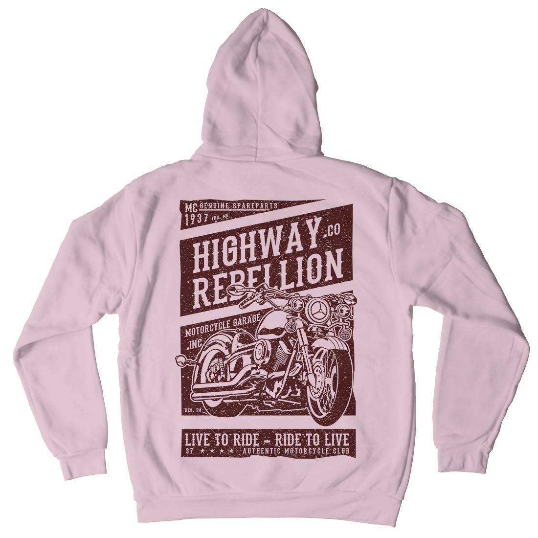 Highway Rebellion Kids Crew Neck Hoodie Motorcycles A683