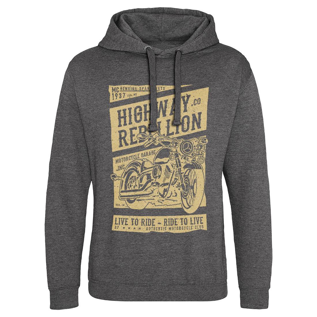 Highway Rebellion Mens Hoodie Without Pocket Motorcycles A683