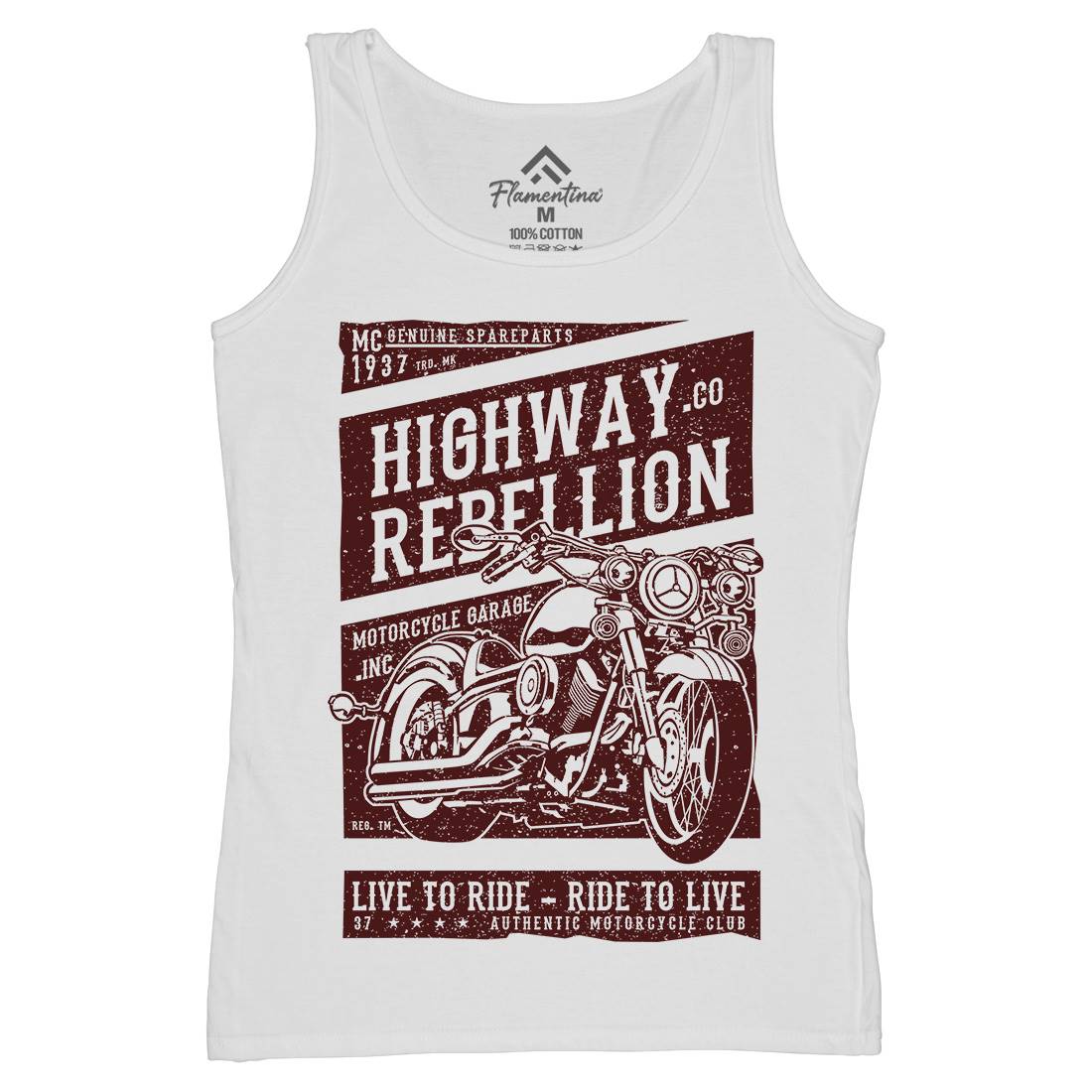 Highway Rebellion Womens Organic Tank Top Vest Motorcycles A683