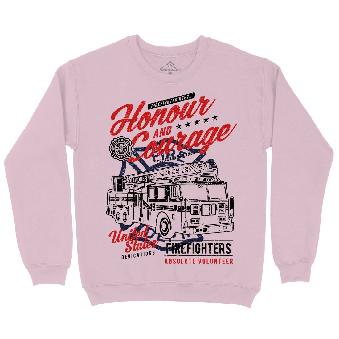 Honour And Courage Kids Crew Neck Sweatshirt Firefighters A684