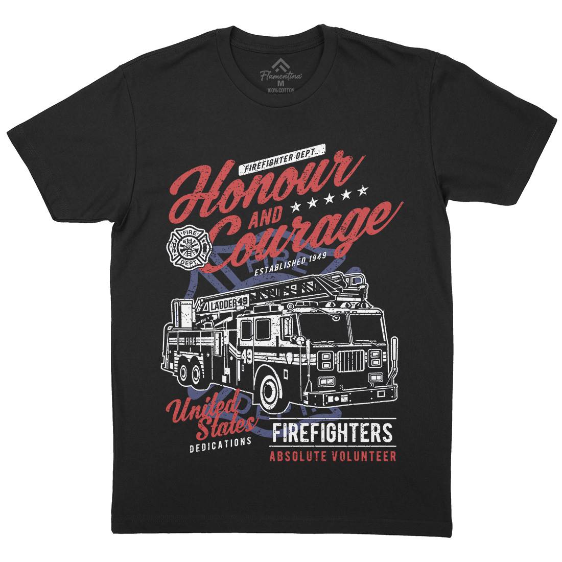 Honour And Courage Mens Crew Neck T-Shirt Firefighters A684