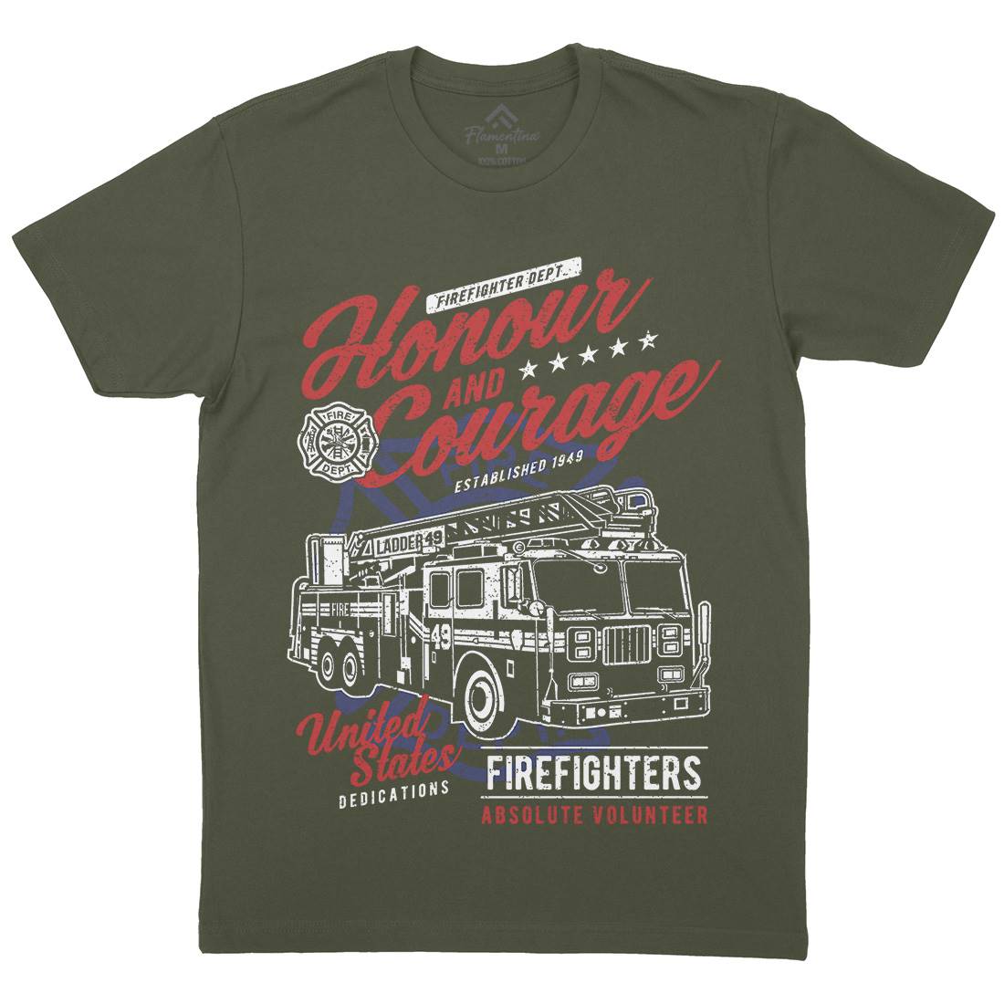 Honour And Courage Mens Crew Neck T-Shirt Firefighters A684