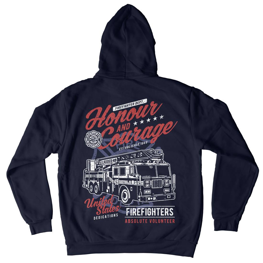 Honour And Courage Mens Hoodie With Pocket Firefighters A684