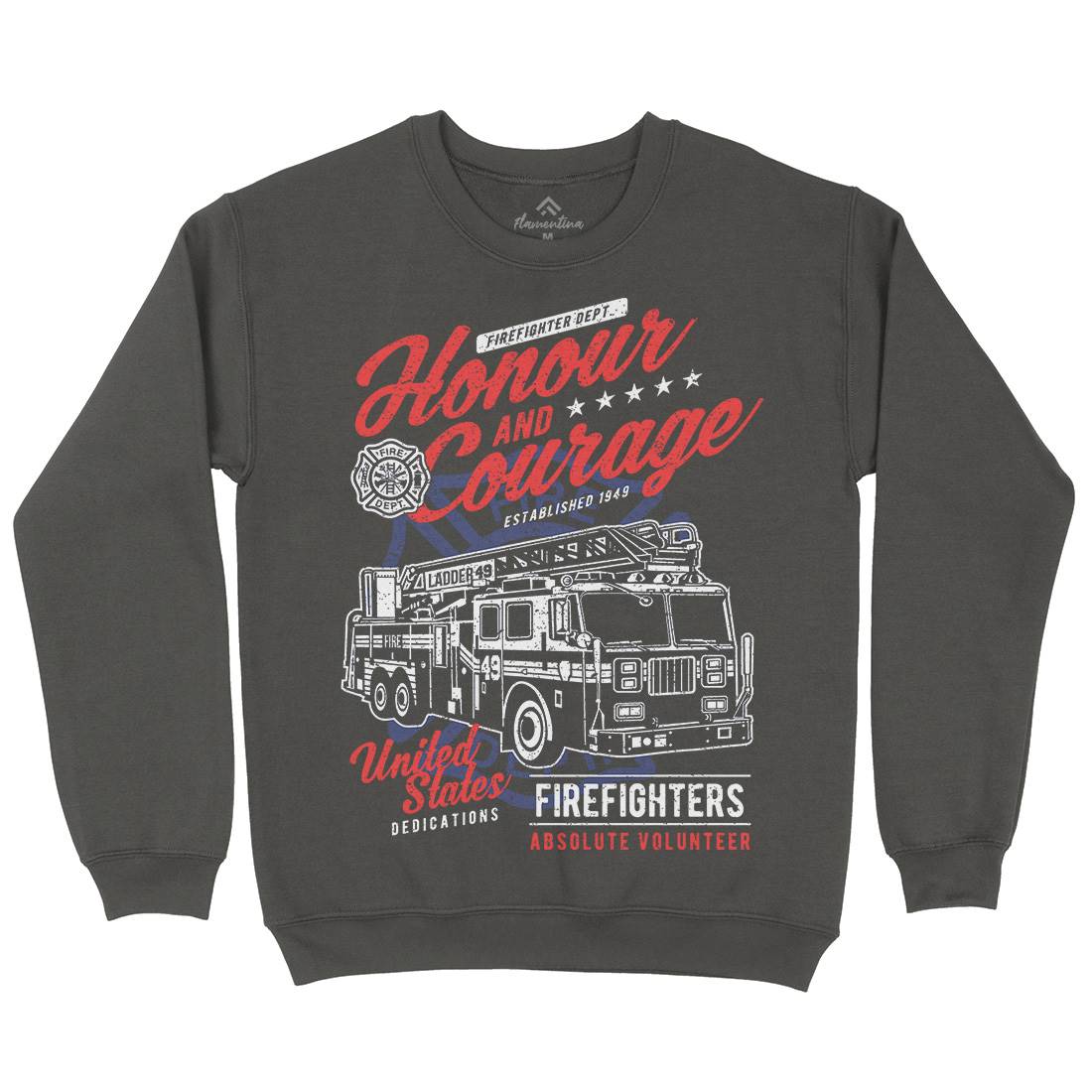 Honour And Courage Mens Crew Neck Sweatshirt Firefighters A684