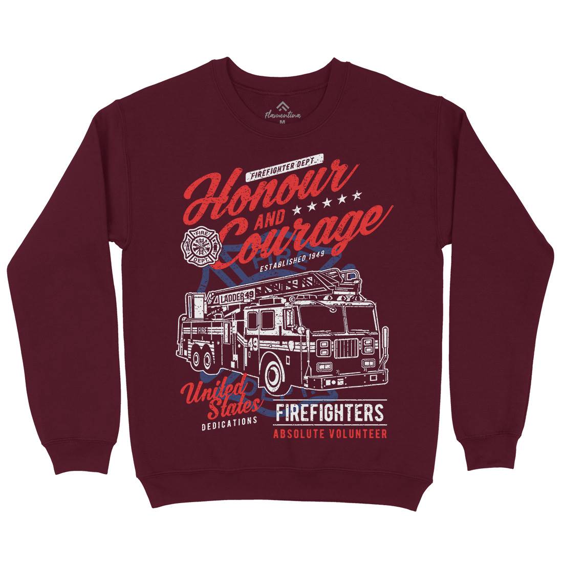 Honour And Courage Mens Crew Neck Sweatshirt Firefighters A684