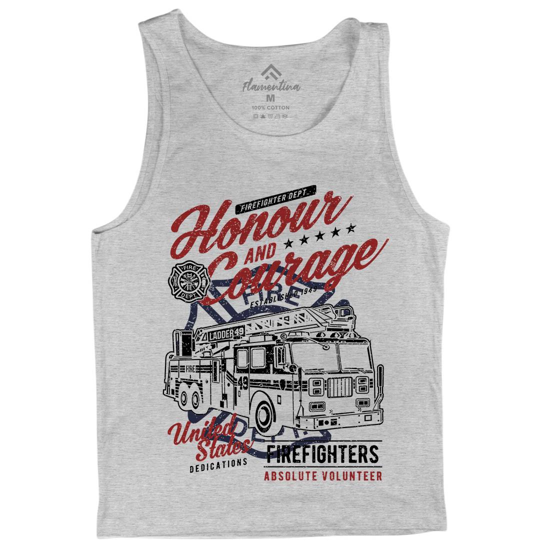 Honour And Courage Mens Tank Top Vest Firefighters A684