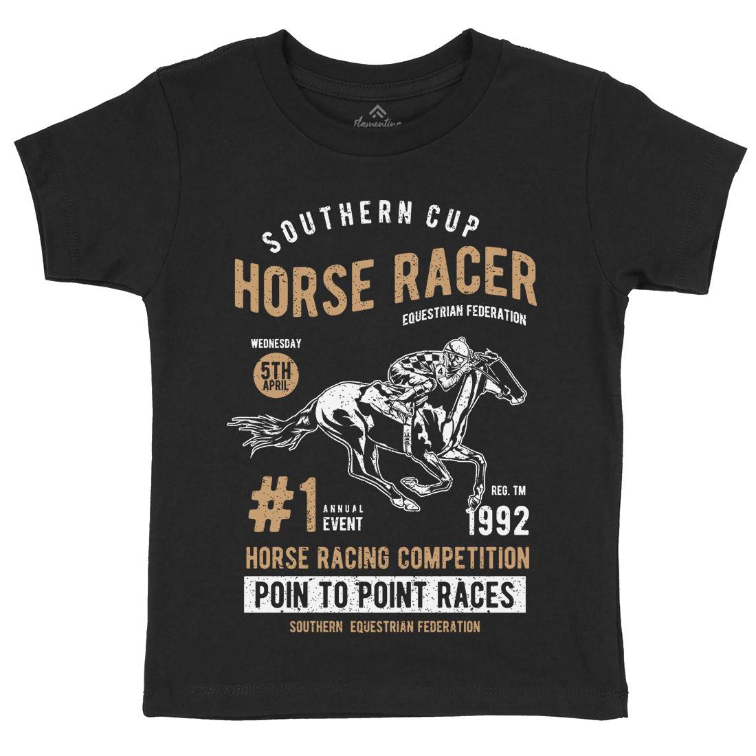 Horse Racer Kids Crew Neck T-Shirt Sport A686
