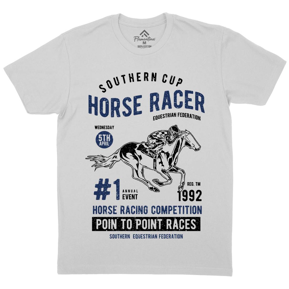 Horse Racer Mens Crew Neck T-Shirt Sport A686