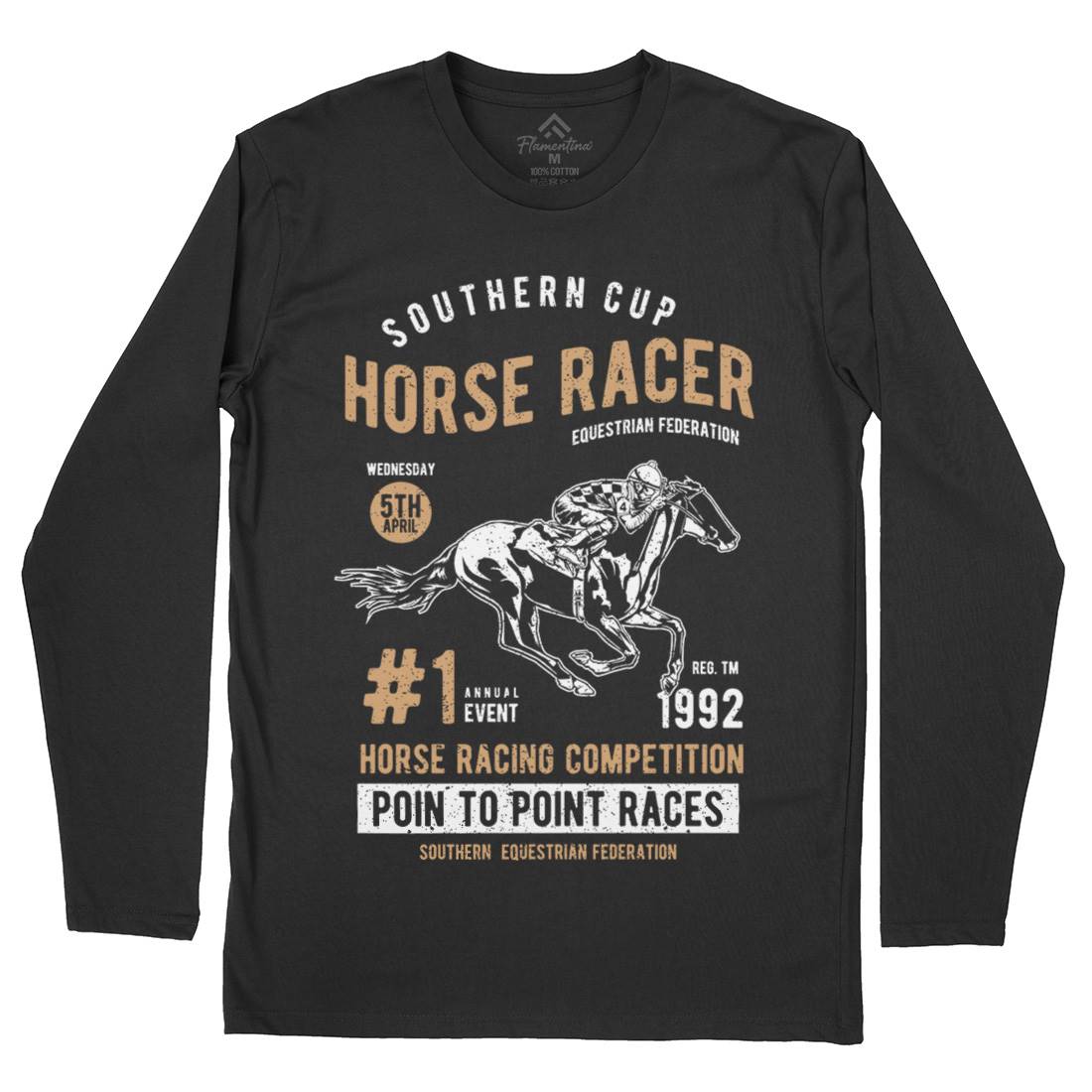 Horse Racer Mens Long Sleeve T-Shirt Sport A686