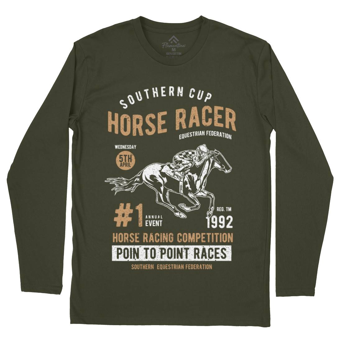 Horse Racer Mens Long Sleeve T-Shirt Sport A686
