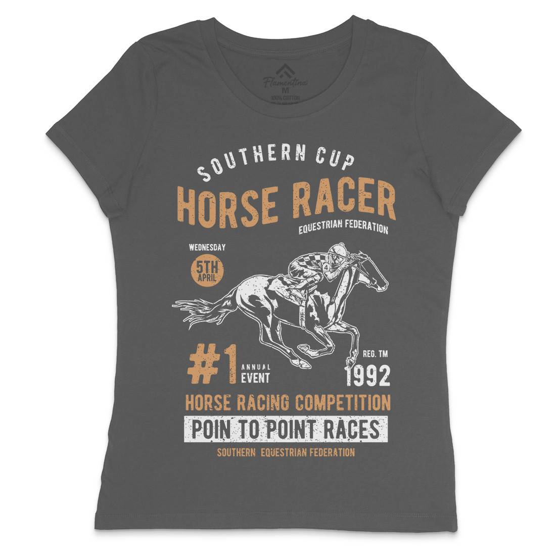 Horse Racer Womens Crew Neck T-Shirt Sport A686