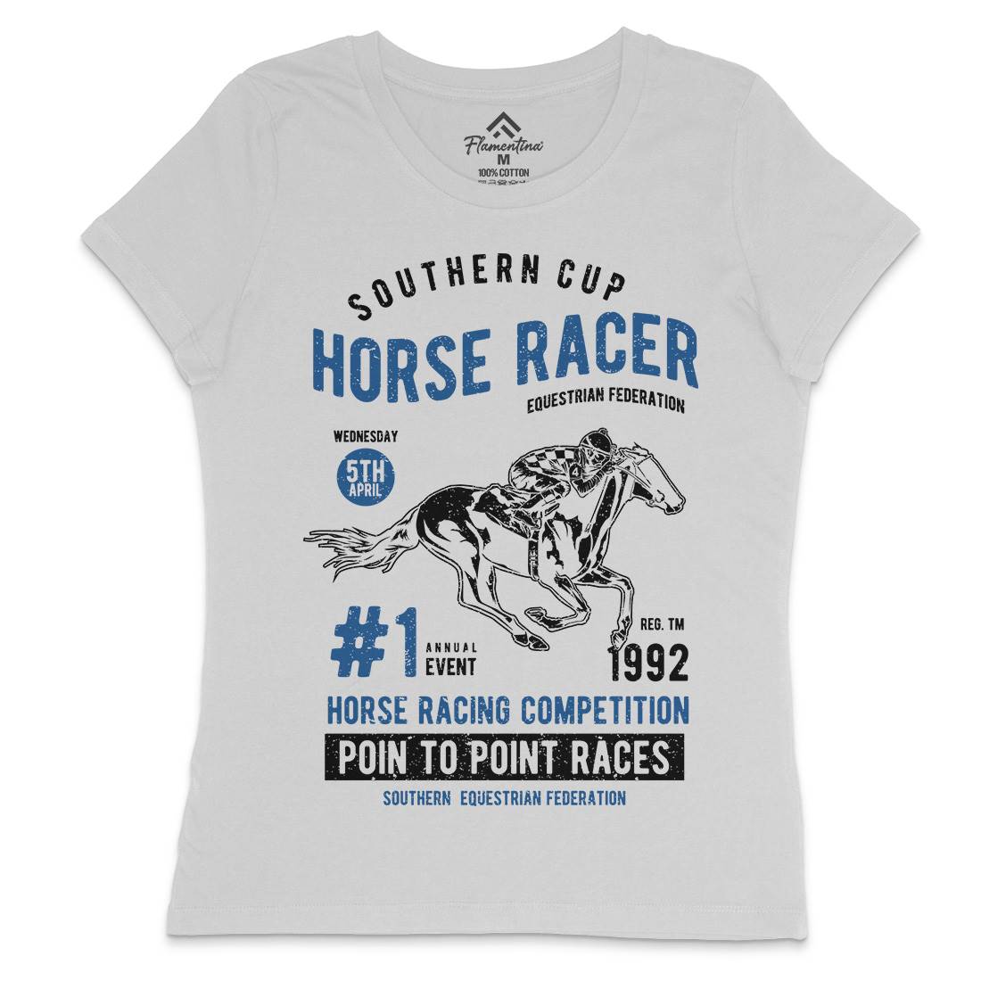 Horse Racer Womens Crew Neck T-Shirt Sport A686
