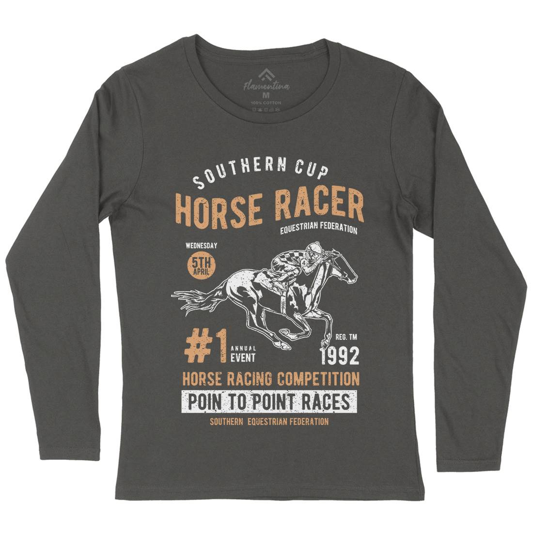 Horse Racer Womens Long Sleeve T-Shirt Sport A686