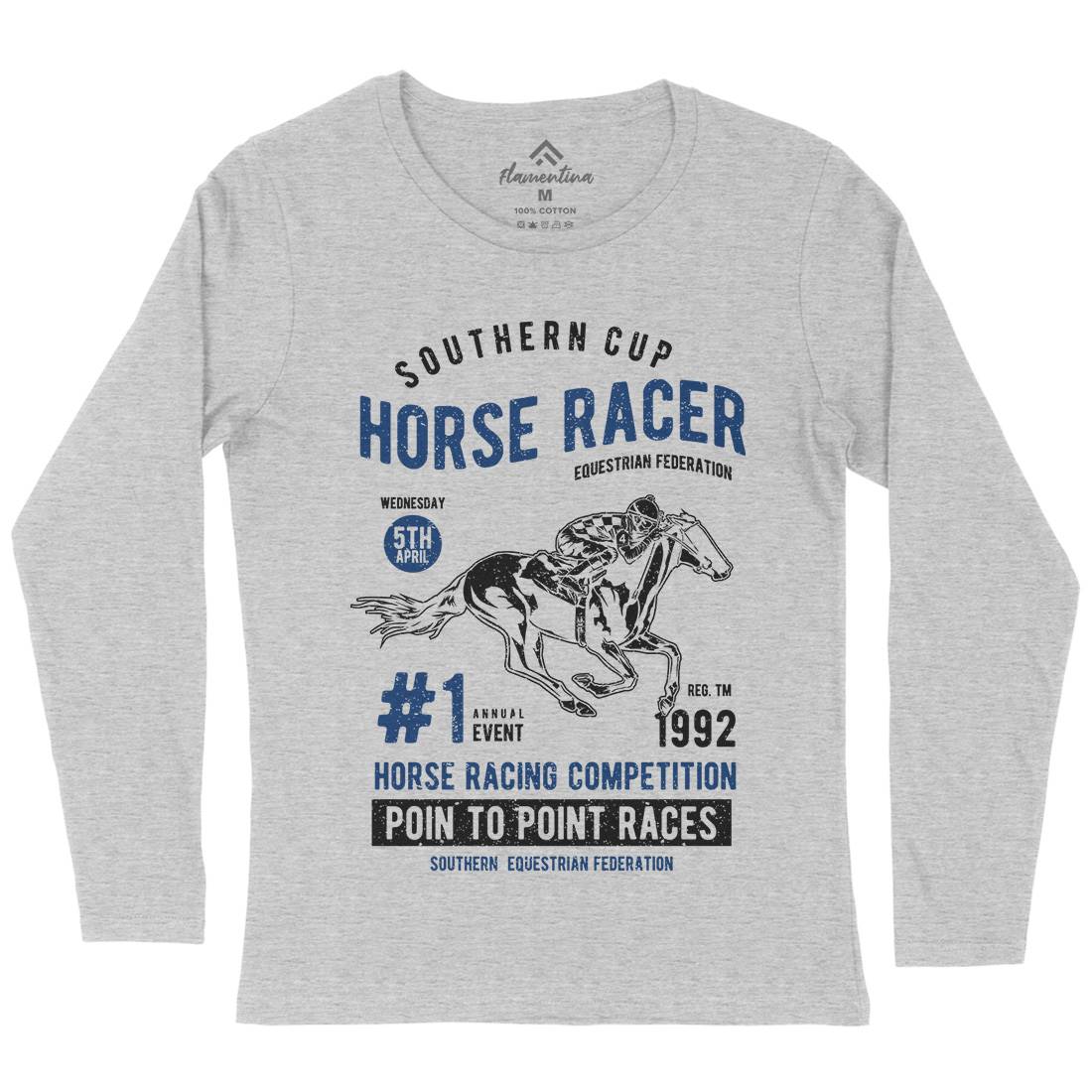 Horse Racer Womens Long Sleeve T-Shirt Sport A686