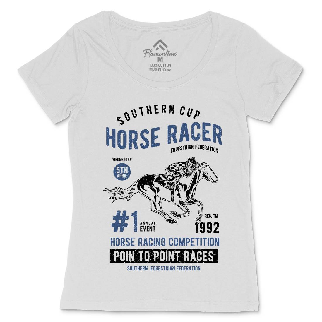 Horse Racer Womens Scoop Neck T-Shirt Sport A686
