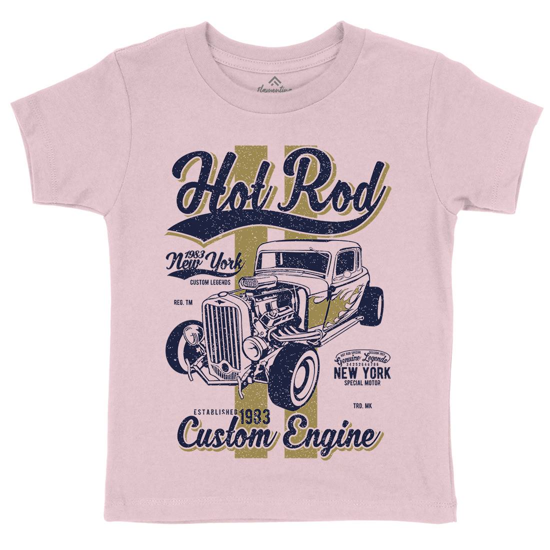 Hot Rod New York Kids Organic Crew Neck T-Shirt Cars A687