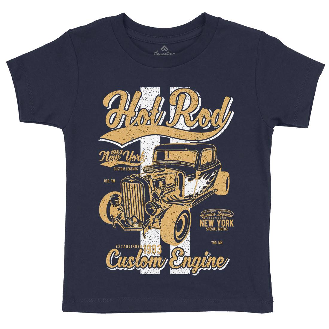 Hot Rod New York Kids Crew Neck T-Shirt Cars A687