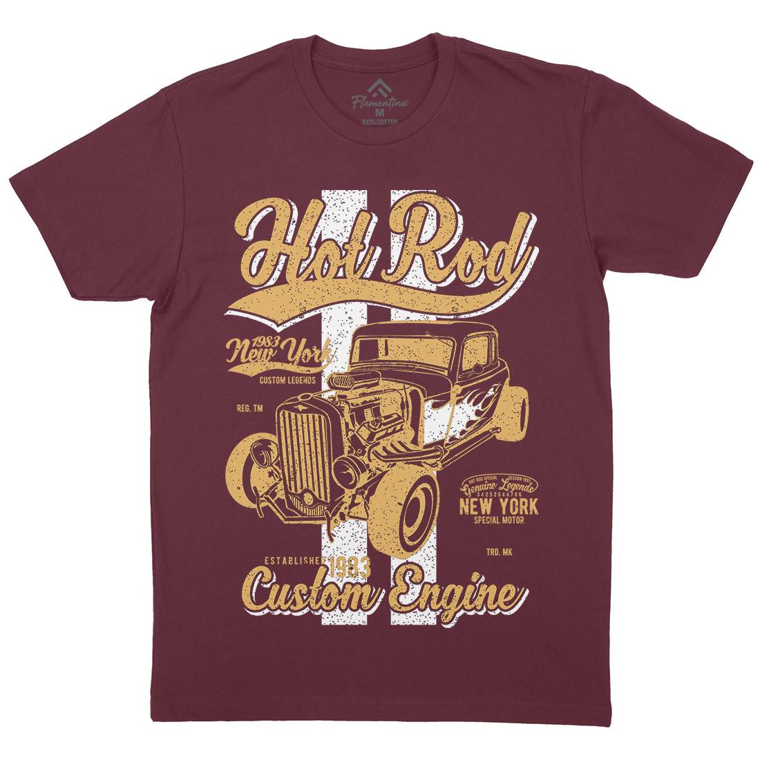 Hot Rod New York Mens Crew Neck T-Shirt Cars A687