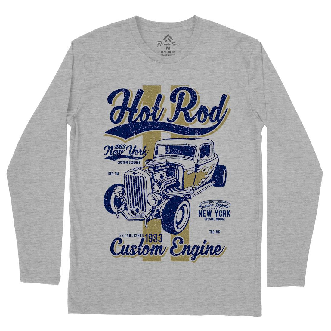 Hot Rod New York Mens Long Sleeve T-Shirt Cars A687
