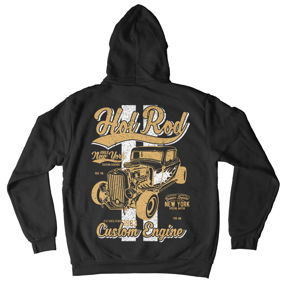 Hot Rod New York Mens Hoodie With Pocket Cars A687