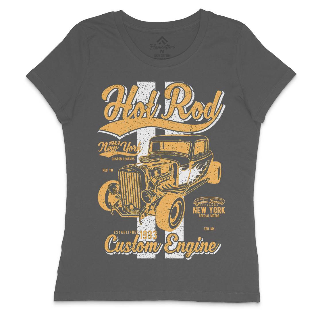 Hot Rod New York Womens Crew Neck T-Shirt Cars A687