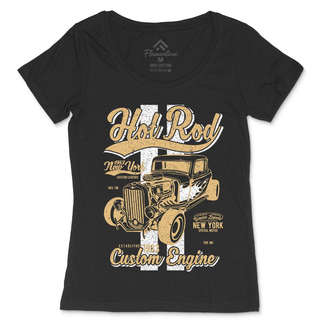 Hot Rod New York Womens Scoop Neck T-Shirt Cars A687