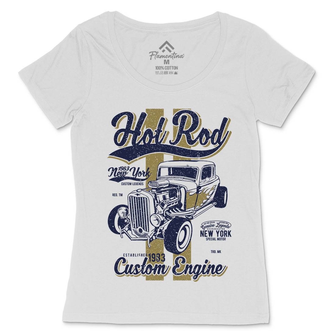Hot Rod New York Womens Scoop Neck T-Shirt Cars A687