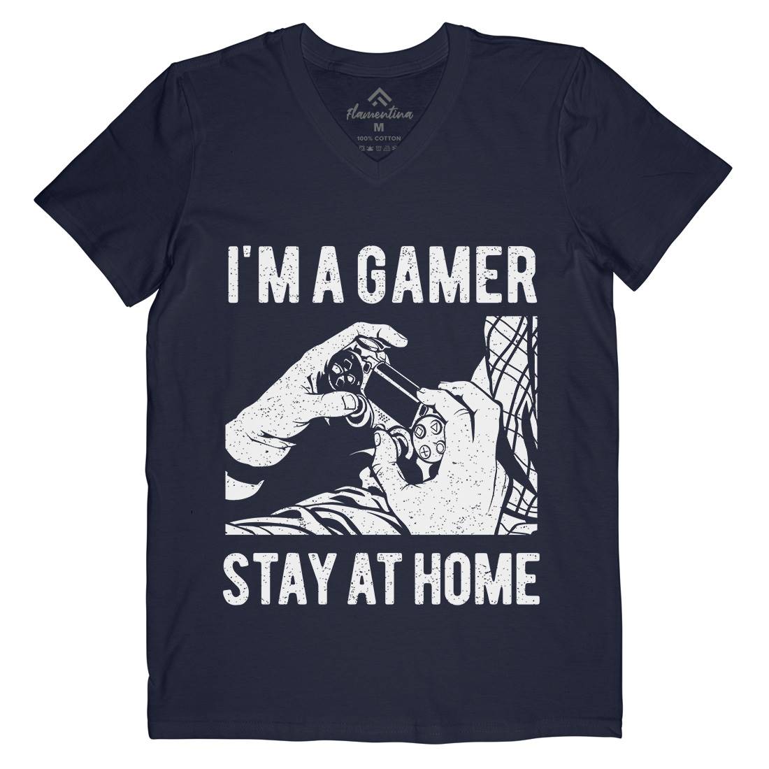 I&#39;M A Gamer Mens Organic V-Neck T-Shirt Geek A691