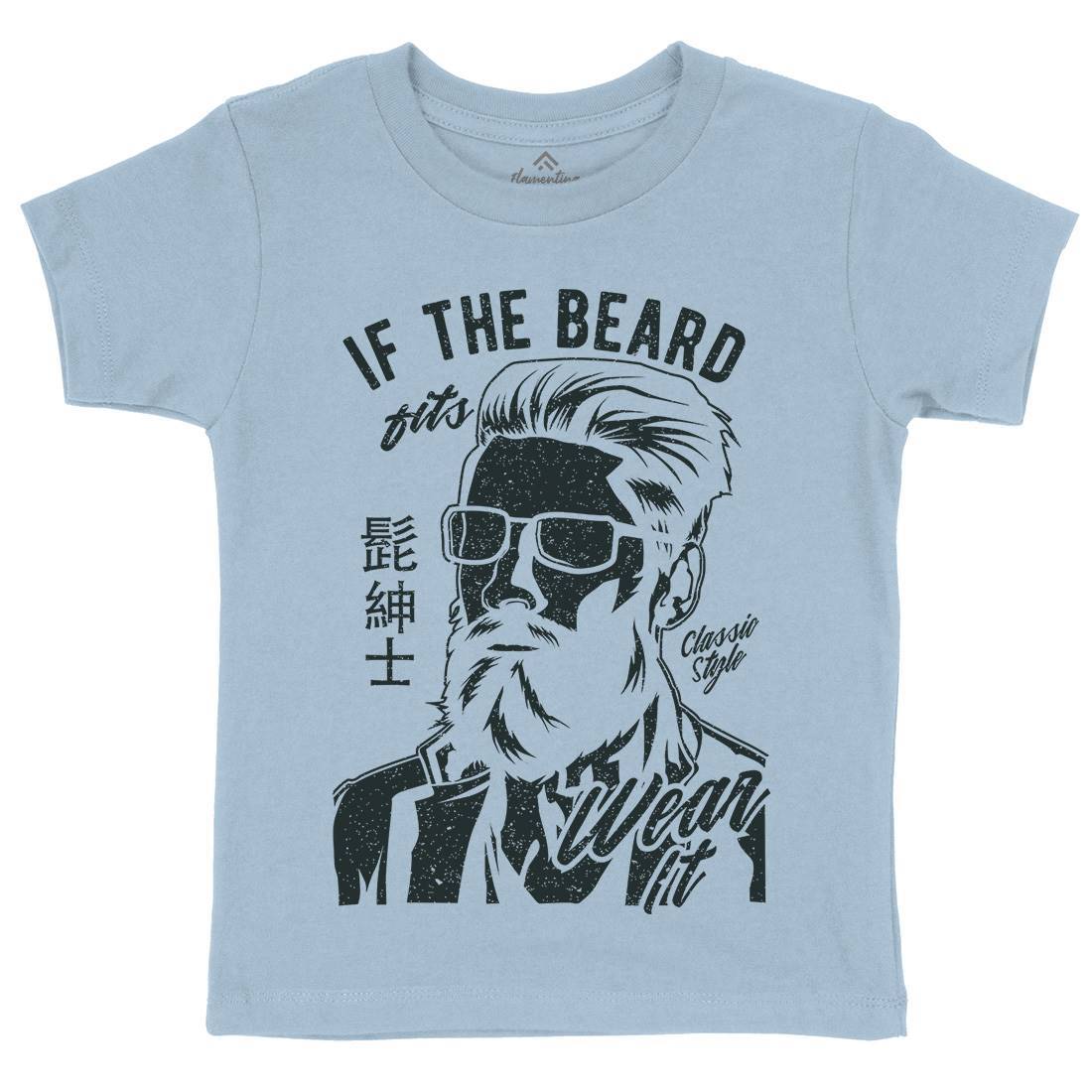 If The Beard Fits Kids Crew Neck T-Shirt Barber A692