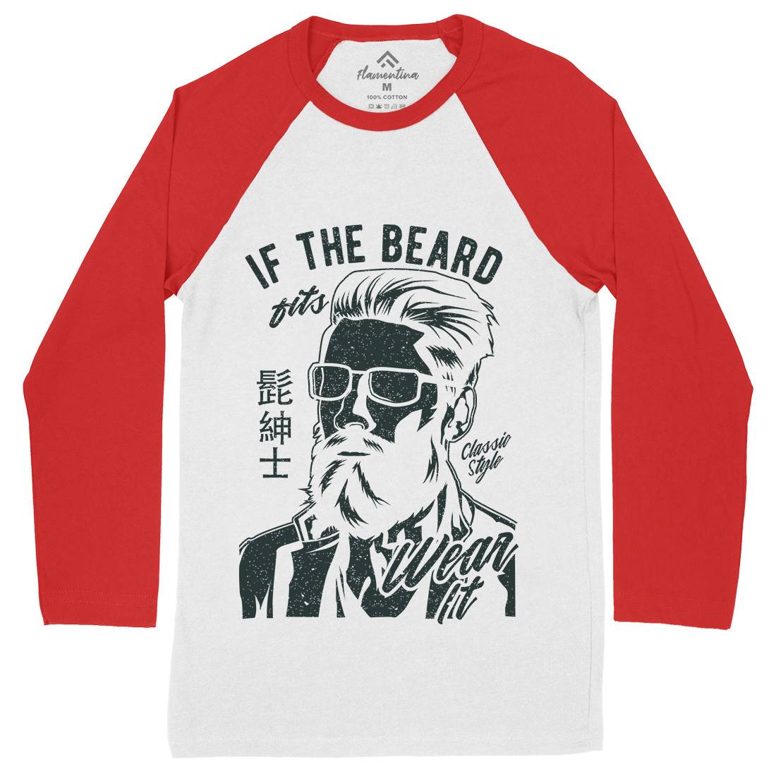 If The Beard Fits Mens Long Sleeve Baseball T-Shirt Barber A692