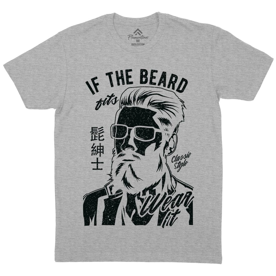 If The Beard Fits Mens Crew Neck T-Shirt Barber A692