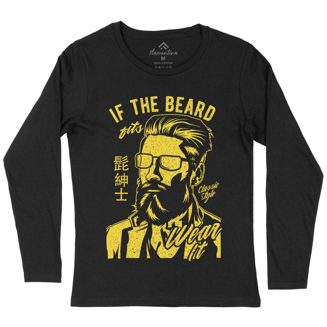 If The Beard Fits Womens Long Sleeve T-Shirt Barber A692