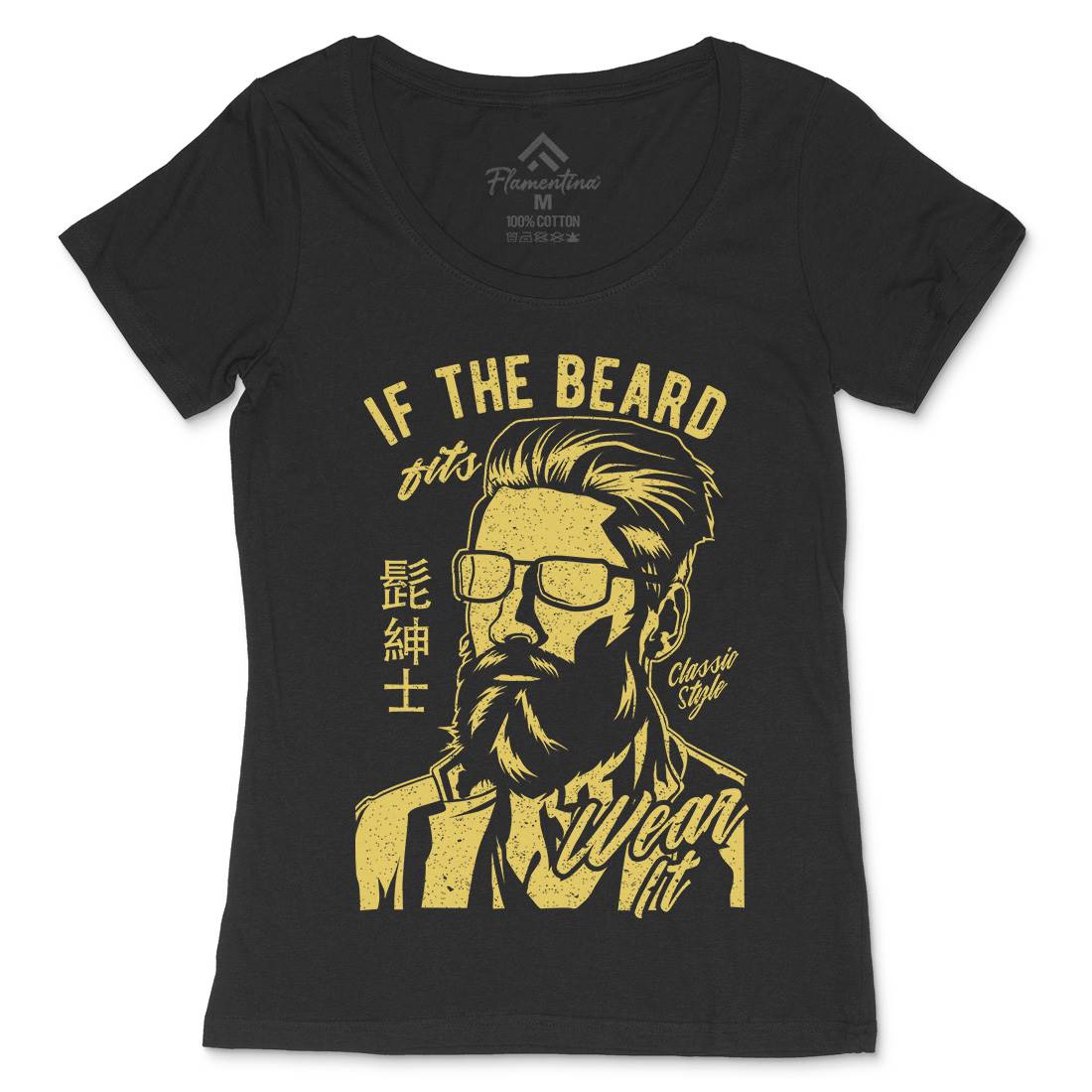 If The Beard Fits Womens Scoop Neck T-Shirt Barber A692