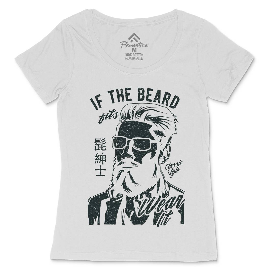 If The Beard Fits Womens Scoop Neck T-Shirt Barber A692