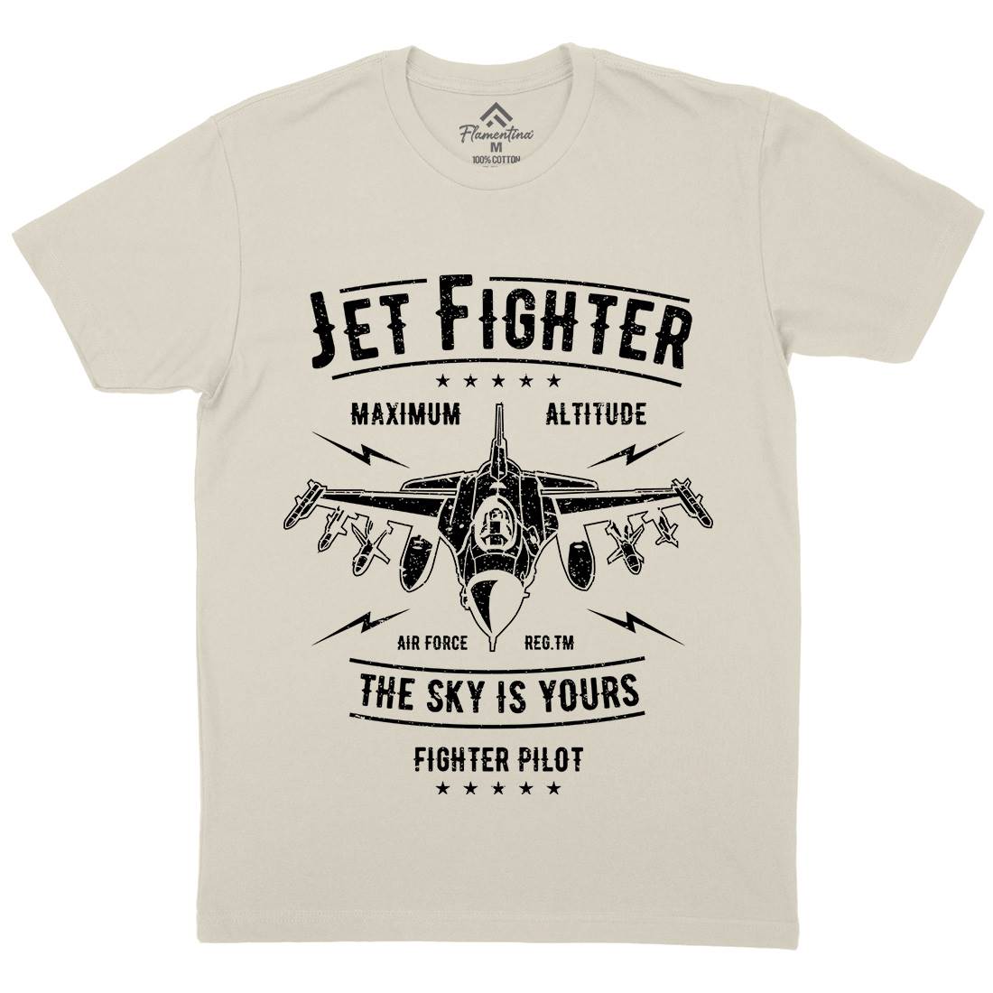 Jet Fighter Mens Organic Crew Neck T-Shirt Vehicles A694