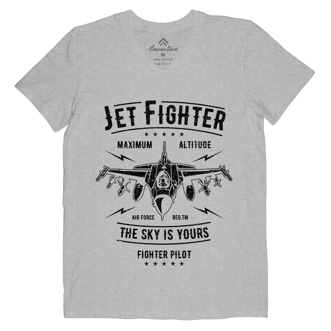 Jet Fighter Mens V-Neck T-Shirt Vehicles A694