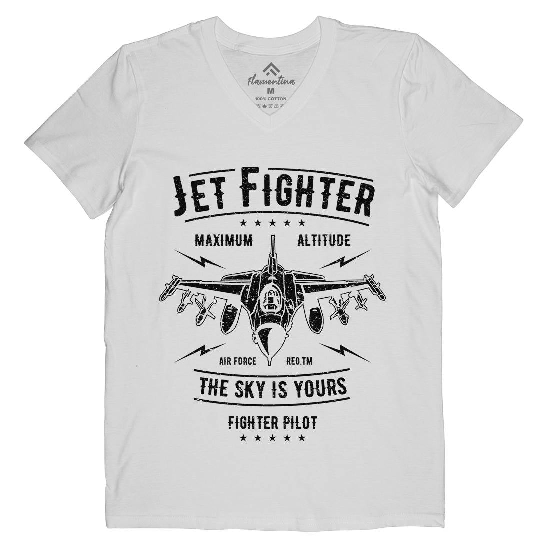 Jet Fighter Mens V-Neck T-Shirt Vehicles A694