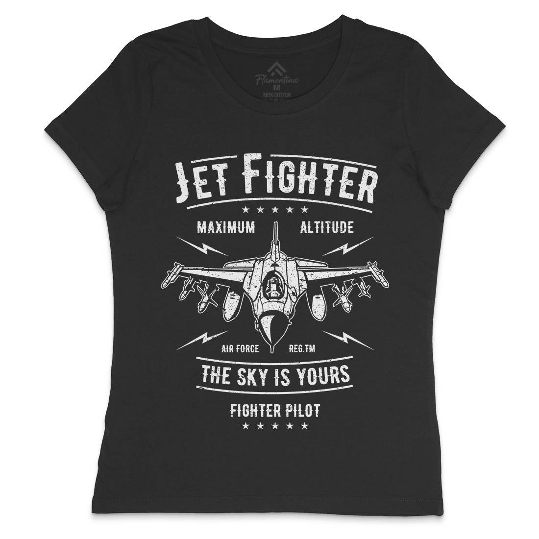 Jet Fighter Womens Crew Neck T-Shirt Vehicles A694