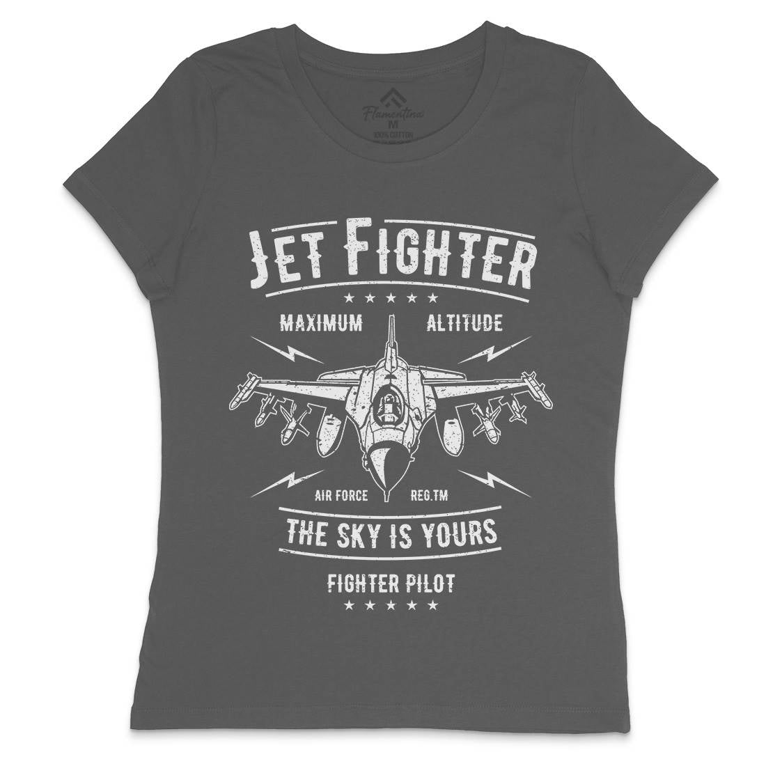 Jet Fighter Womens Crew Neck T-Shirt Vehicles A694