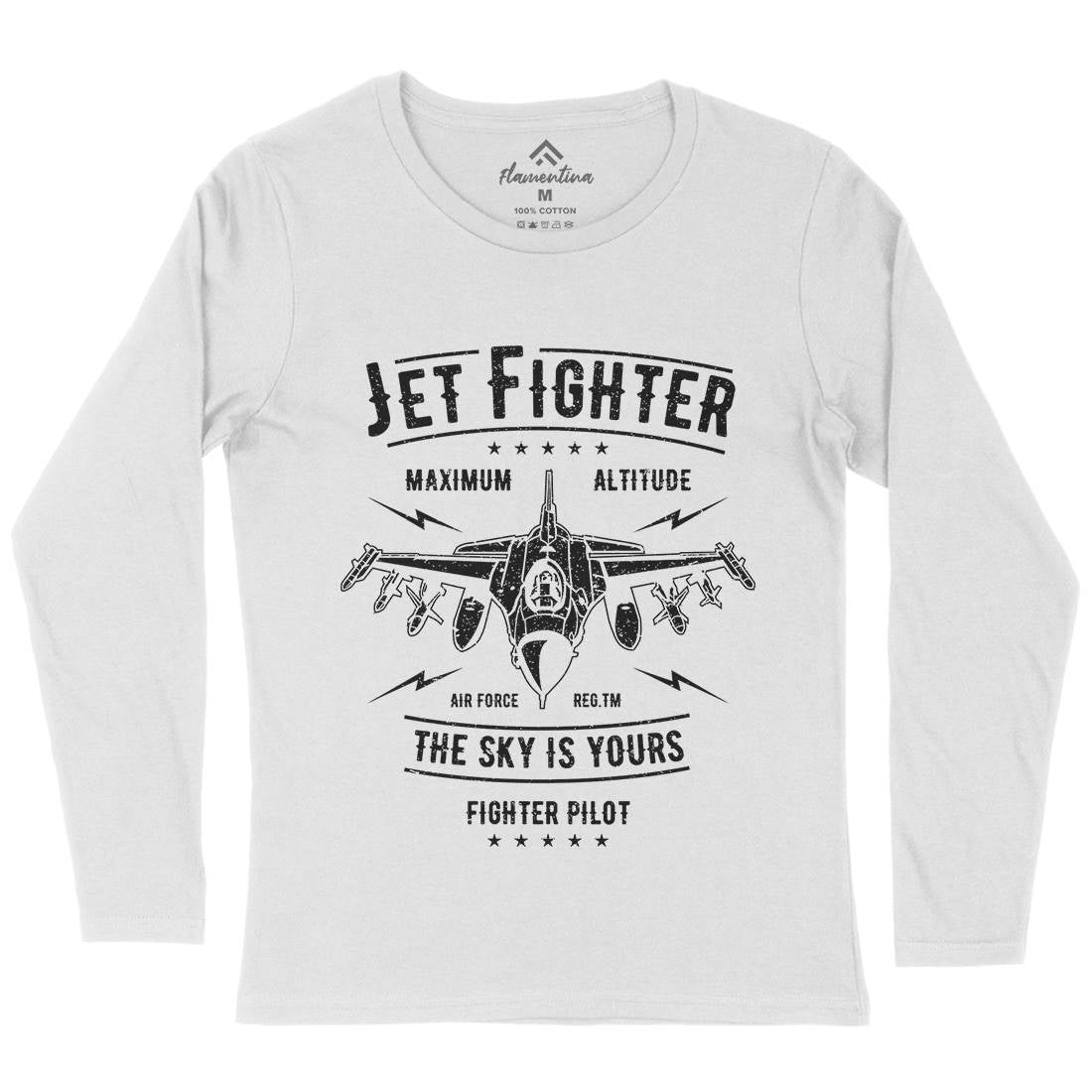 Jet Fighter Womens Long Sleeve T-Shirt Vehicles A694
