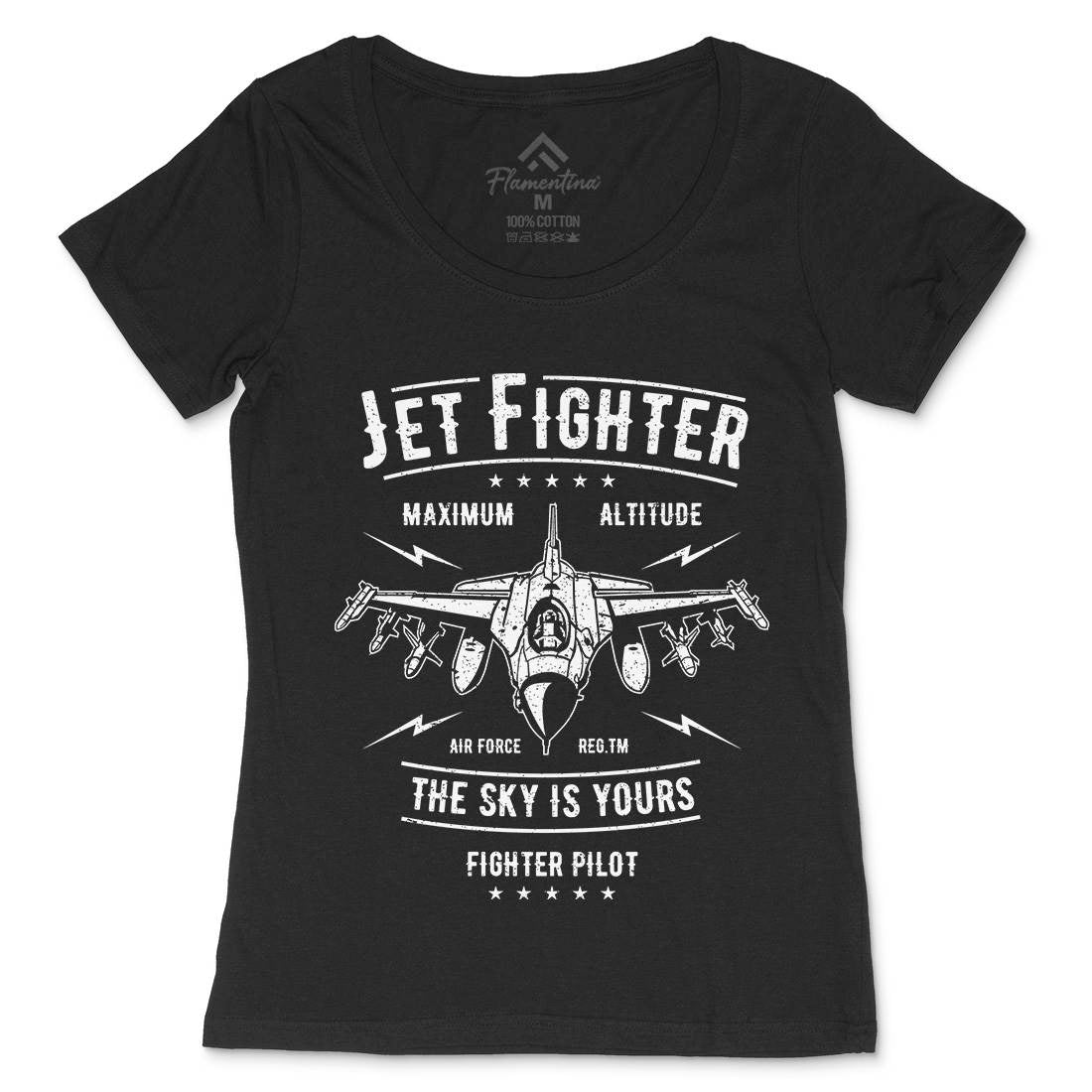 Jet Fighter Womens Scoop Neck T-Shirt Vehicles A694