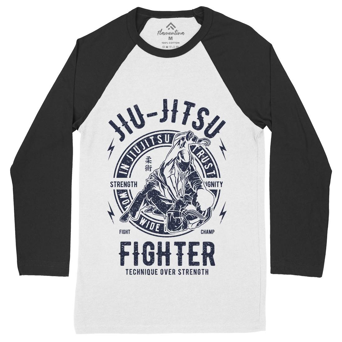 Jiu Jitsu Mens Long Sleeve Baseball T-Shirt Sport A695