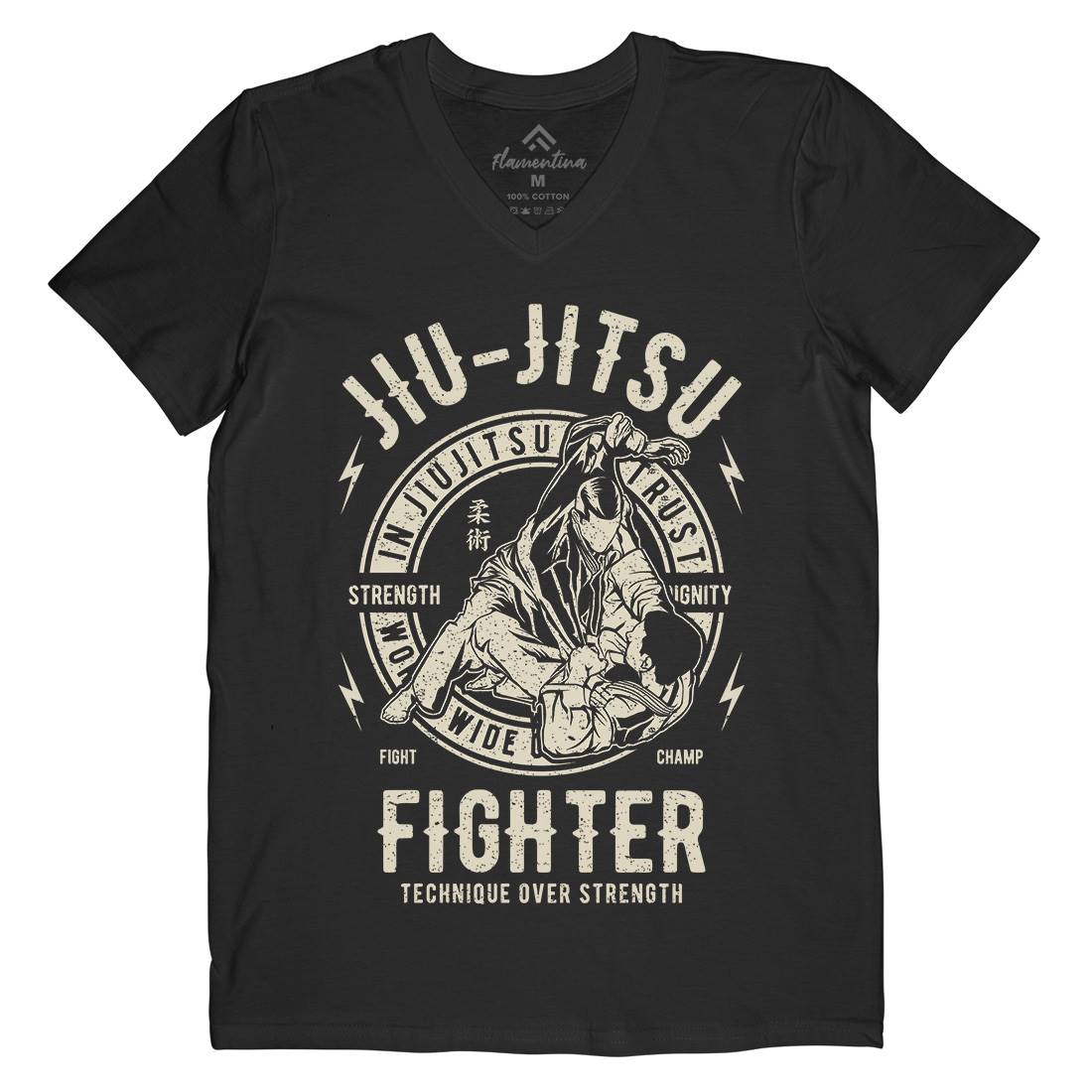 Jiu Jitsu Mens V-Neck T-Shirt Sport A695
