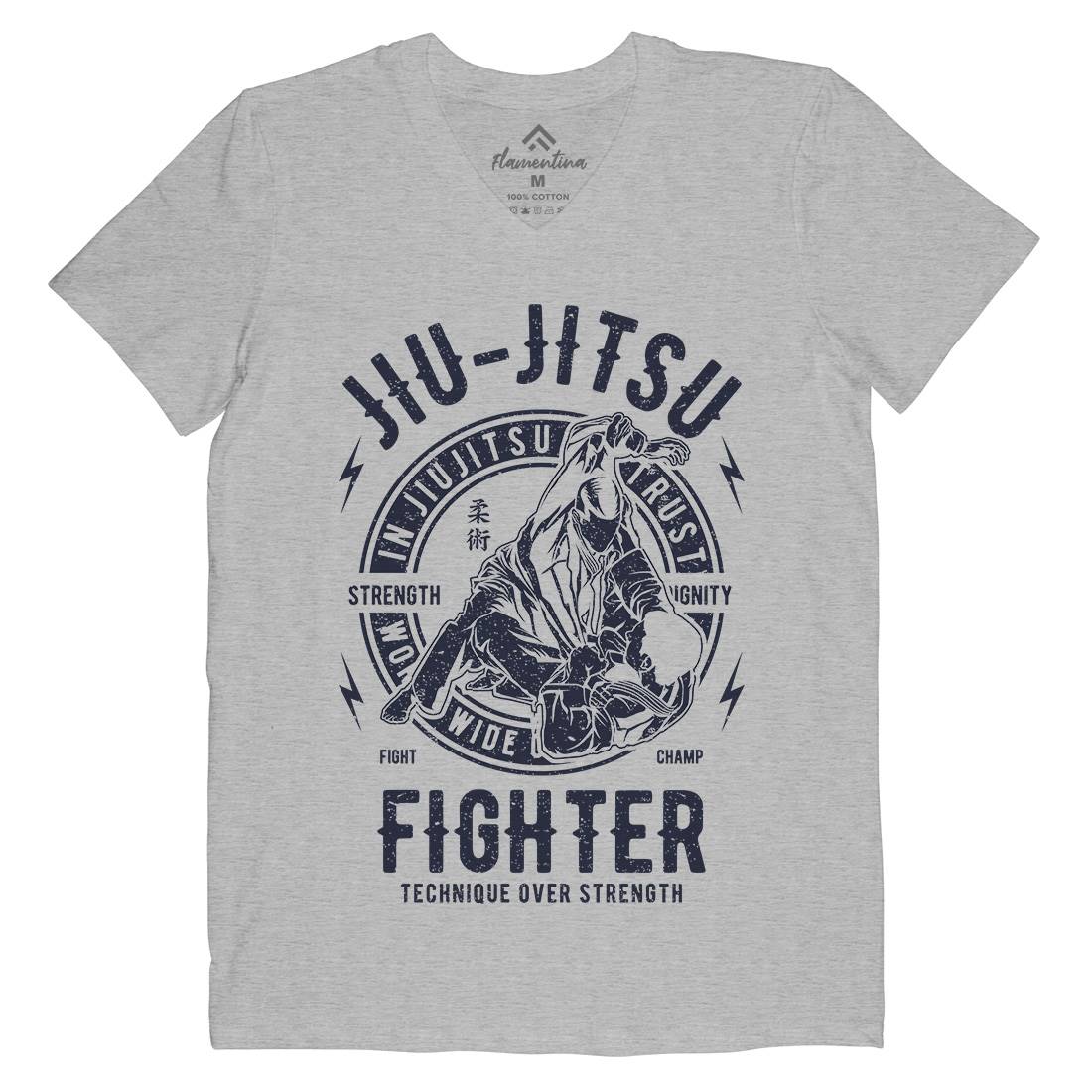 Jiu Jitsu Mens V-Neck T-Shirt Sport A695