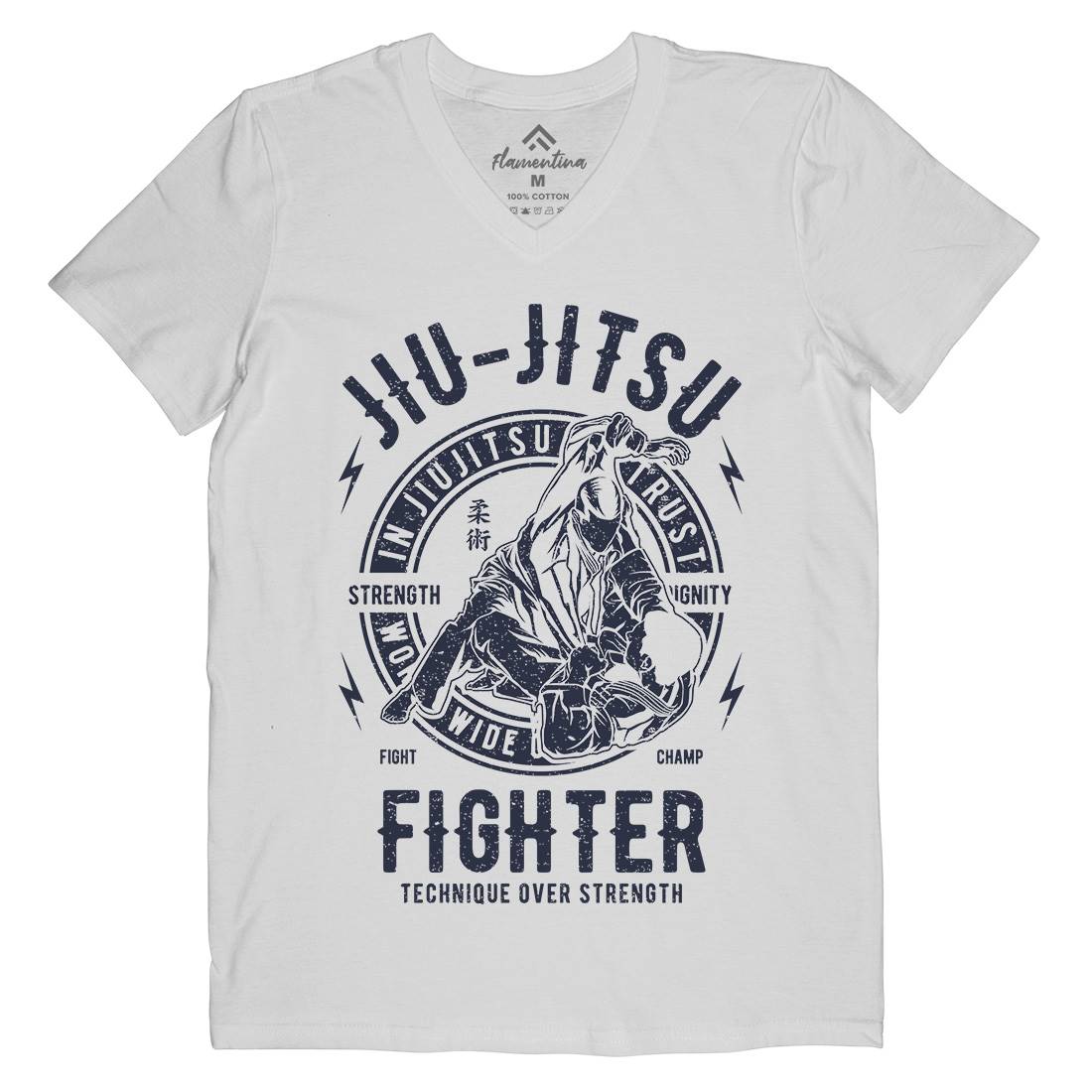 Jiu Jitsu Mens Organic V-Neck T-Shirt Sport A695