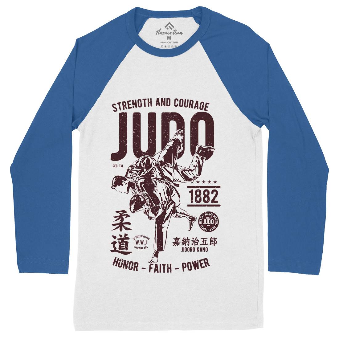 Judo Mens Long Sleeve Baseball T-Shirt Sport A696