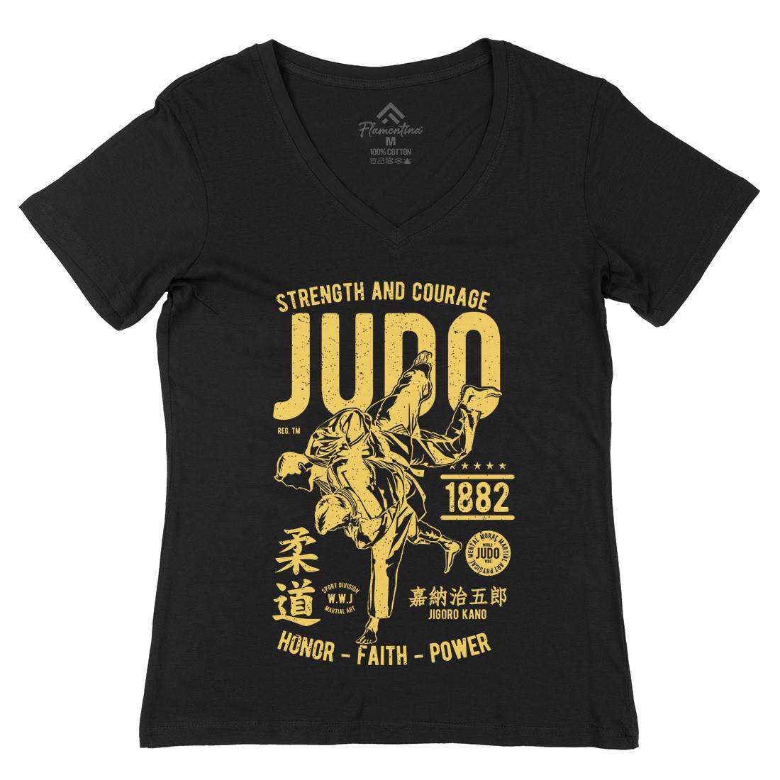 Judo Womens Organic V-Neck T-Shirt Sport A696