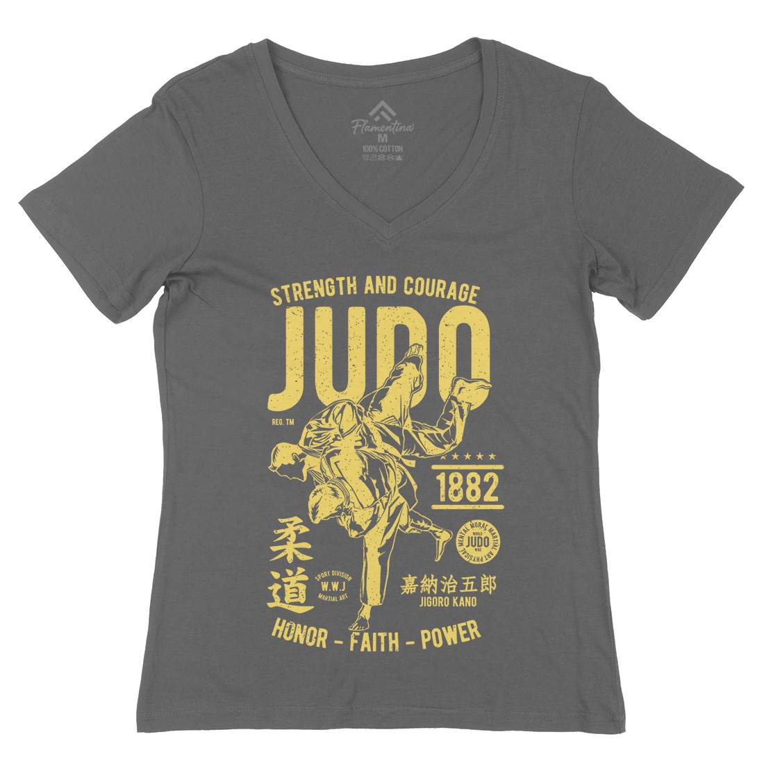 Judo Womens Organic V-Neck T-Shirt Sport A696