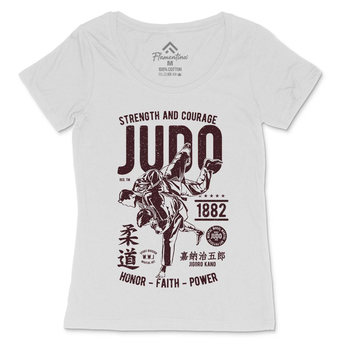 Judo Womens Scoop Neck T-Shirt Sport A696